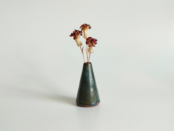 日本最大級 緑碧ミスト FBR-0103 花瓶 花器 円錐形 フラワーベース 一輪挿し 花瓶・フラワースタンド