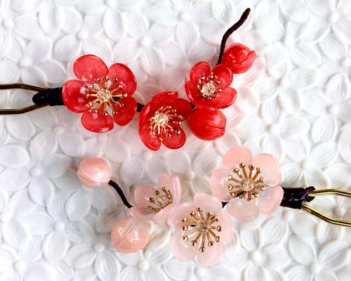 ❤️ 簪 かんざし きつね 梅結び 水引 祭り 和装 ハンドメイド ❤️ 簪