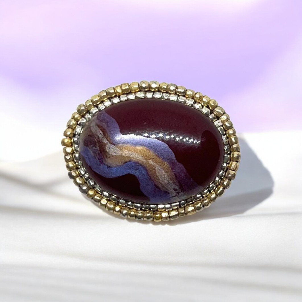 ワインレッドブローチ　l-bbzi005bro