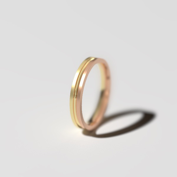 結婚指輪やペアリングにおすすめ！【2列リング】【3mm】【送料無料】