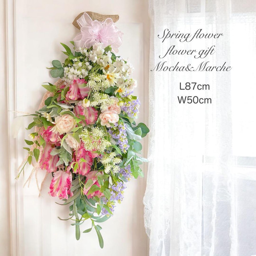 10周年特別価格 光触媒フラワー 春スワッグ 春リース 造花