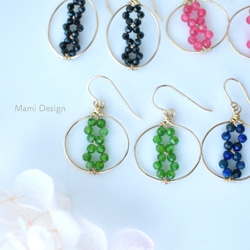 綺麗ブルーフローライトマーキスたわわピアスチャーム 綺麗ブルー