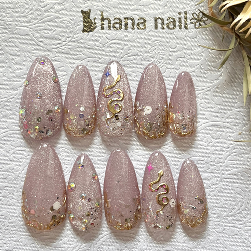 ネイルチップ マグネットネイル へび #105 ネイルチップ（つけ爪