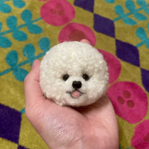 ふわふわ、まるまる、まっしろビションフリーゼ 羊毛フェルト