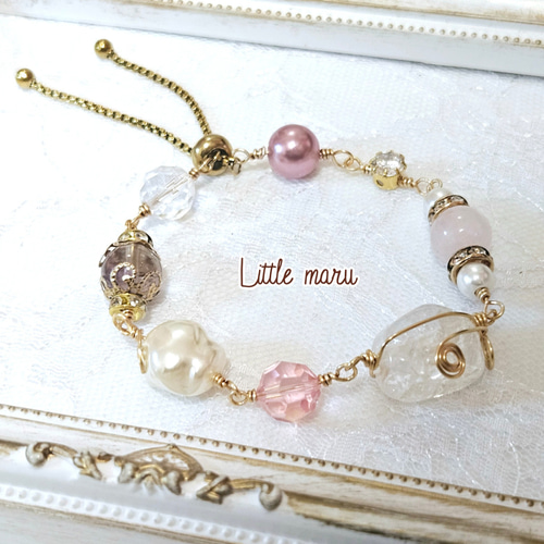 天然石ワイヤーブレスレット*恋愛のお守り ブレスレット Little