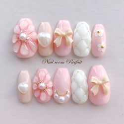 まっつん　ニュアンスネイル　ぷっくりフラワー　花　大人　成人式 ご注文専用】 ニュアンスネイル ぷっくりフラワーネイル