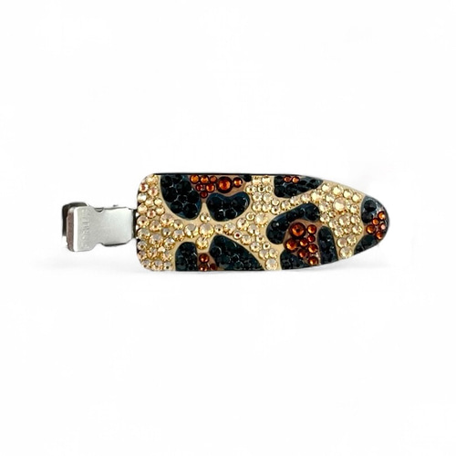 前髪クリップ・ヒョウ柄（茶） ヘアクリップ・バナナクリップ デコ