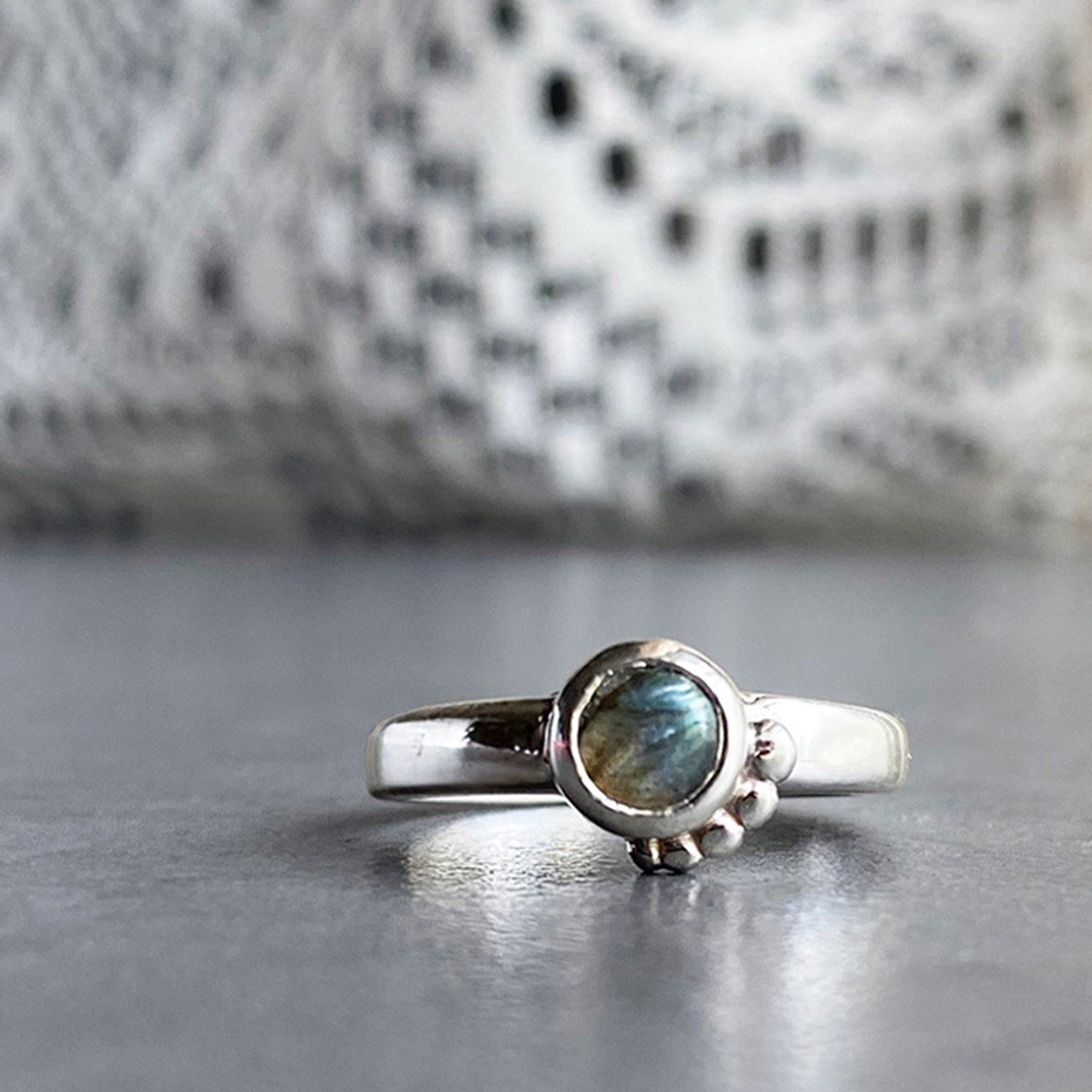 SILVER ring #013 ラブラドライト　【Silver925】size11