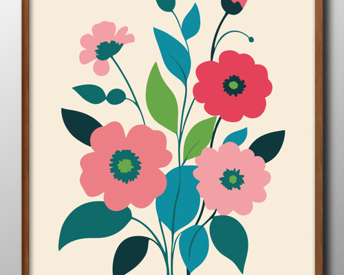 原画 フラワーアート 花の絵 花柄 ボタニカル 花図鑑 花