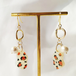 セール中〙☆レジンアート☆大人かっこいいレオパードのピアス/揺れる