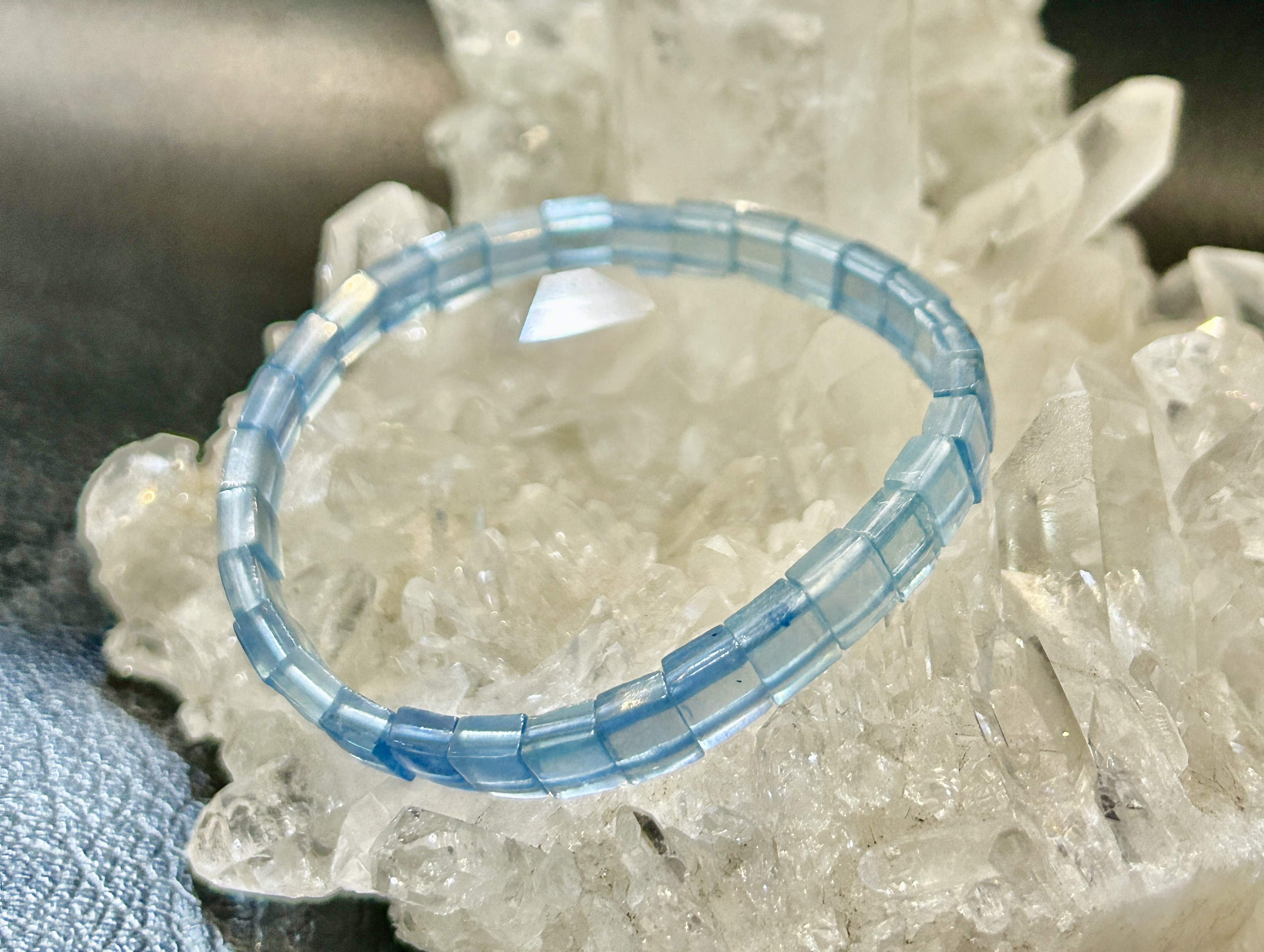 アクアマリン スクエアブレスレット