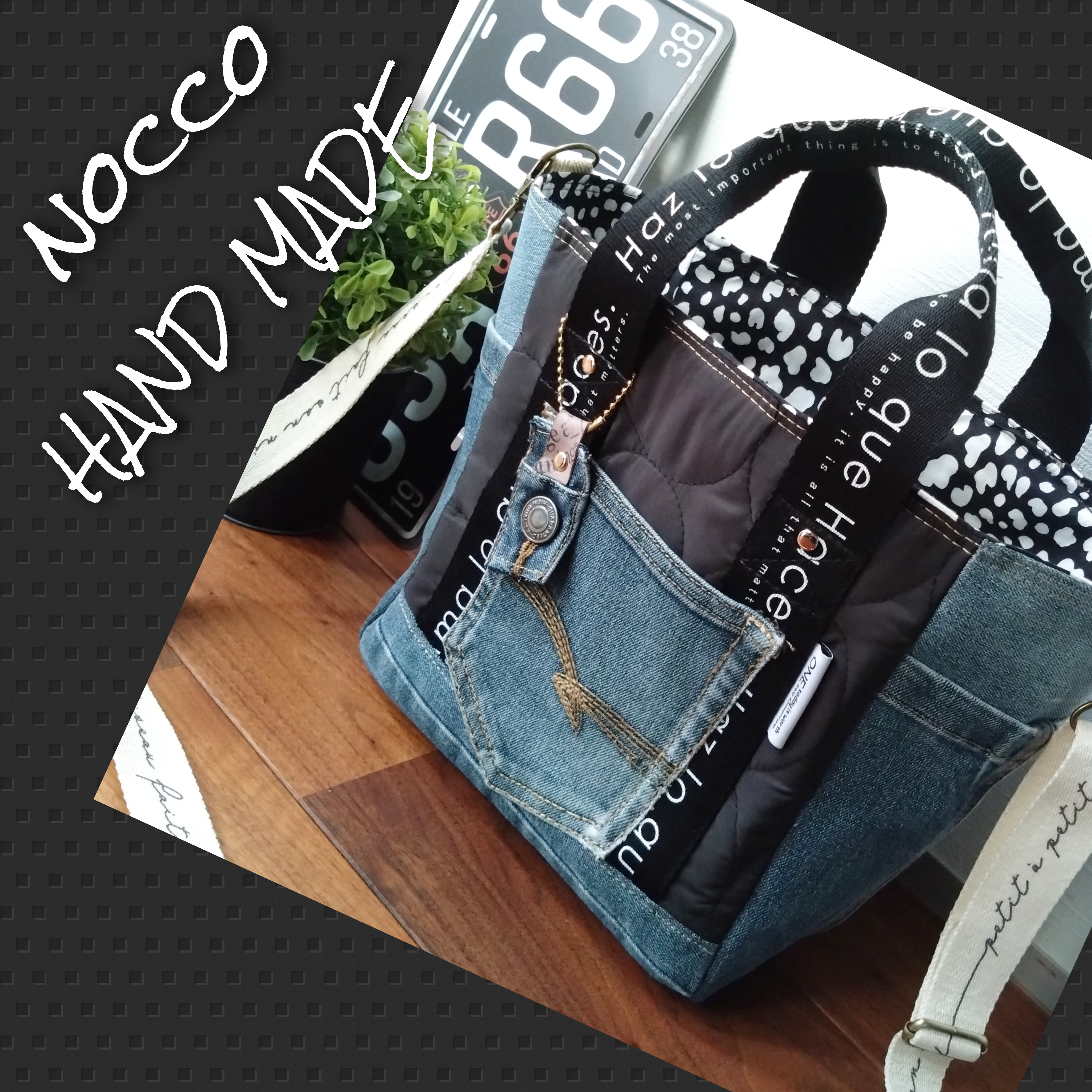 No.646【DENIM✖️SIDE pocket ToteBag】カートバッグデニム