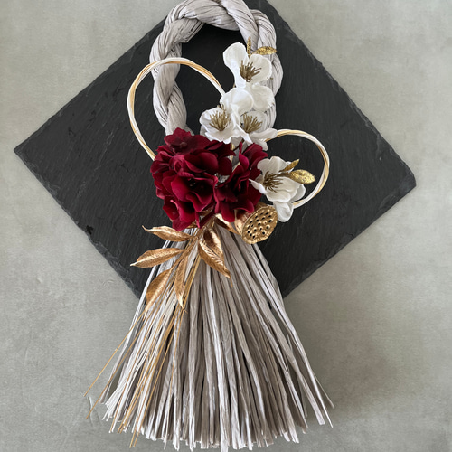 Creema限定】モダンシックなしめ縄リース ブロッサム ハイドレンジア