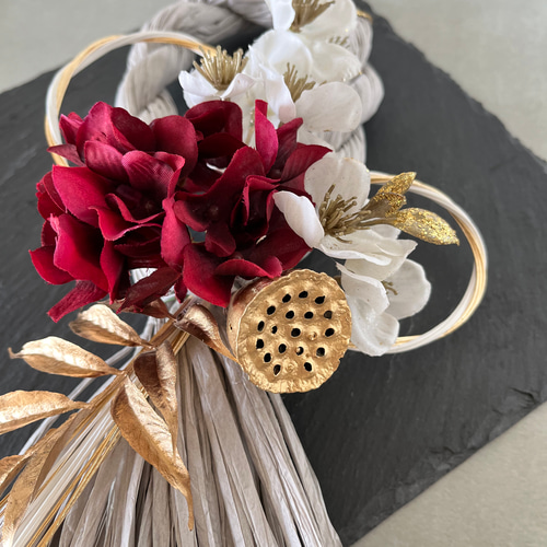 Creema限定】モダンシックなしめ縄リース ブロッサム ハイドレンジア