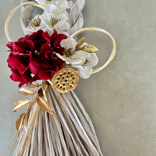 Creema限定】モダンシックなしめ縄リース ブロッサム ハイドレンジア