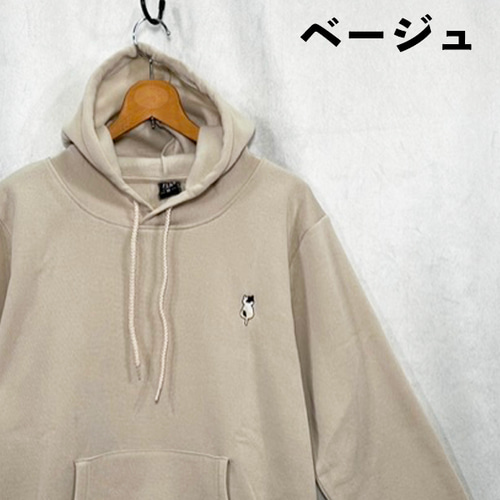 選べる5色展開】【秋冬new】三毛猫のワンポイント刺繍 暖か裏起毛