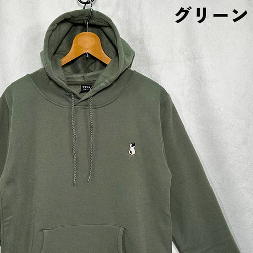 選べる5色展開】三毛猫のワンポイント刺繍 暖か裏起毛フリース生地