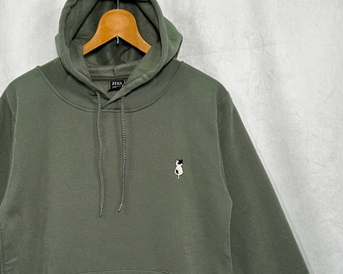 選べる5色展開】【秋冬new】三毛猫のワンポイント刺繍 暖か裏起毛