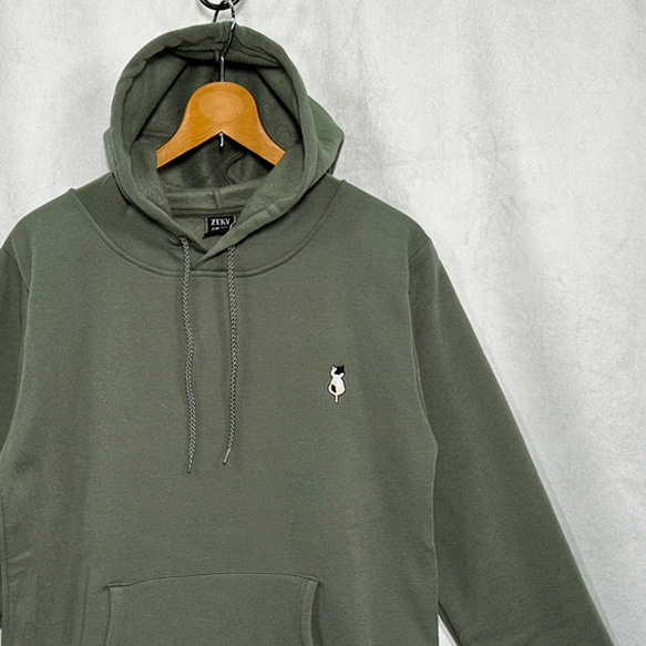 選べる5色展開】【秋冬new】三毛猫のワンポイント刺繍 暖か裏起毛