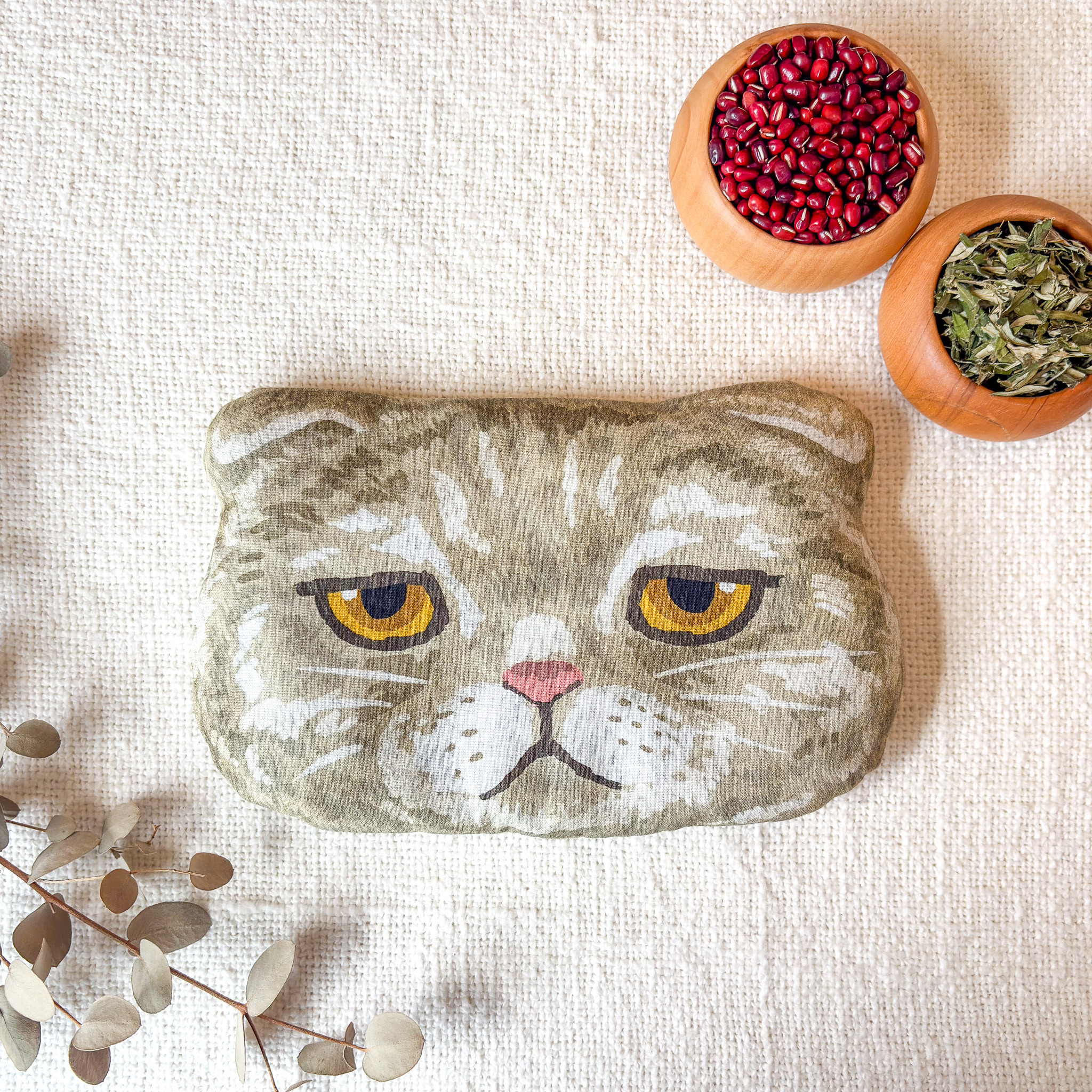 よもぎ入り》猫のあずきアイピロー♪＊スコティッシュフォールド「目