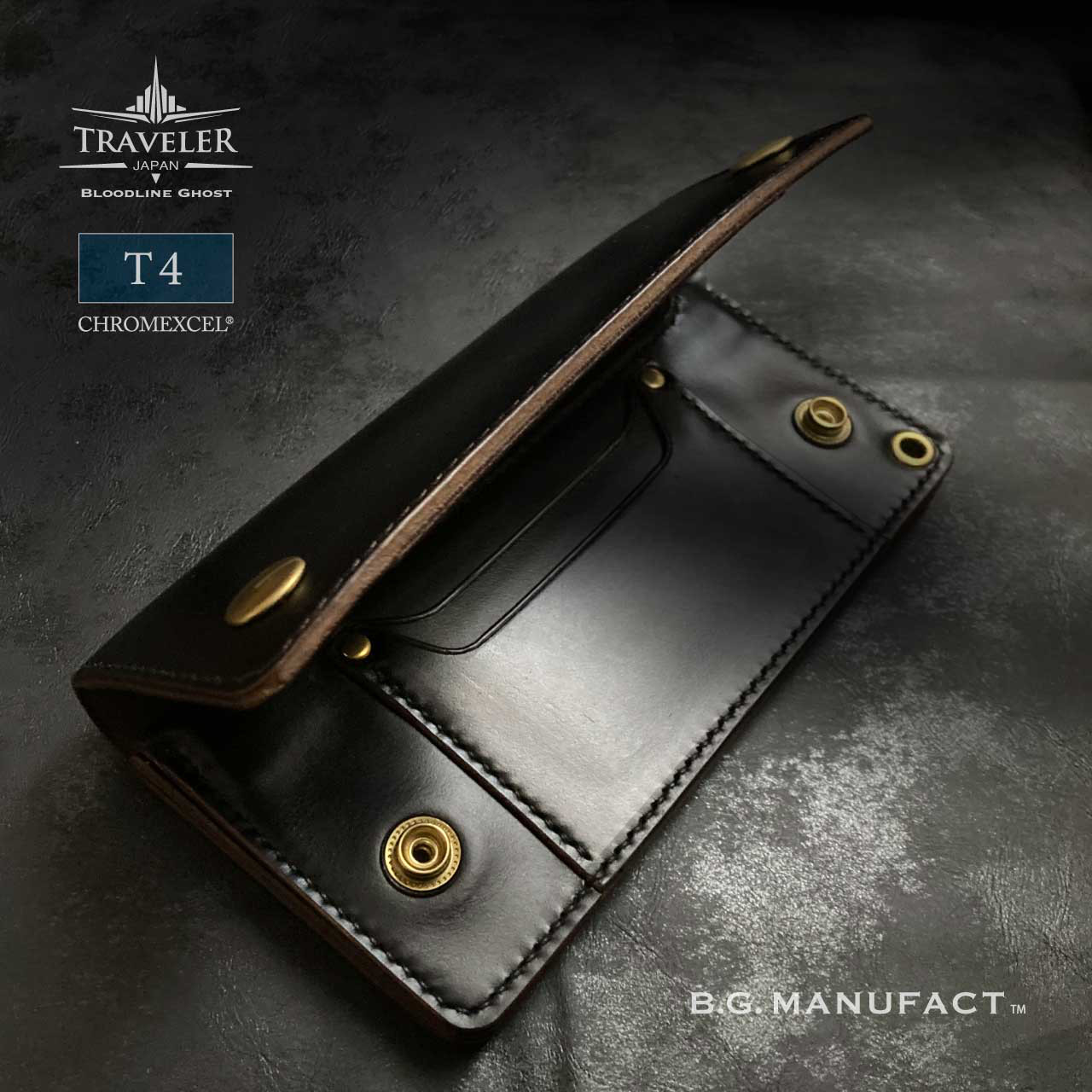 受注生産 トラッカーウォレット T4 クロムエクセル BK-G
