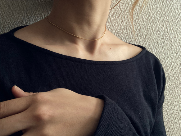 ーsnake chain chokerー　サージカルステンレス　チェーンチョーカー　チェーンネックレス　ネックレス 6枚目の画像