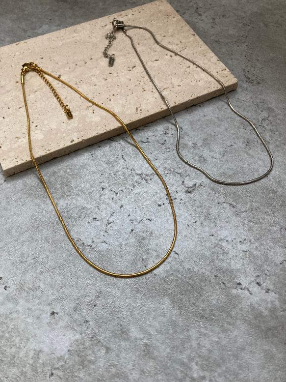ーsnake chain chokerー　サージカルステンレス　チェーンチョーカー　チェーンネックレス　ネックレス 19枚目の画像