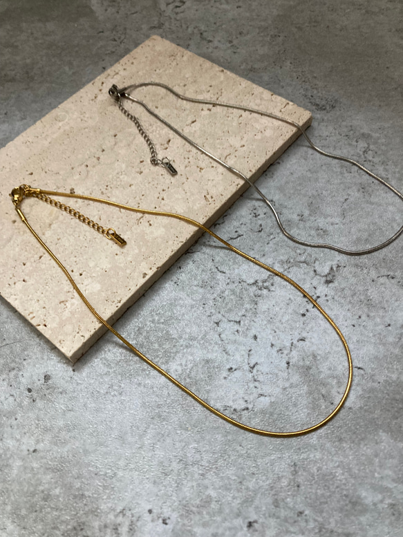 ーsnake chain chokerー　サージカルステンレス　チェーンチョーカー　チェーンネックレス　ネックレス 1枚目の画像