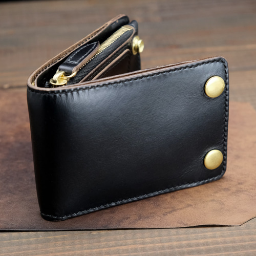 受注生産 クロムエクセル 二つ折りトラッカーウォレット S03-EXBK-G 二