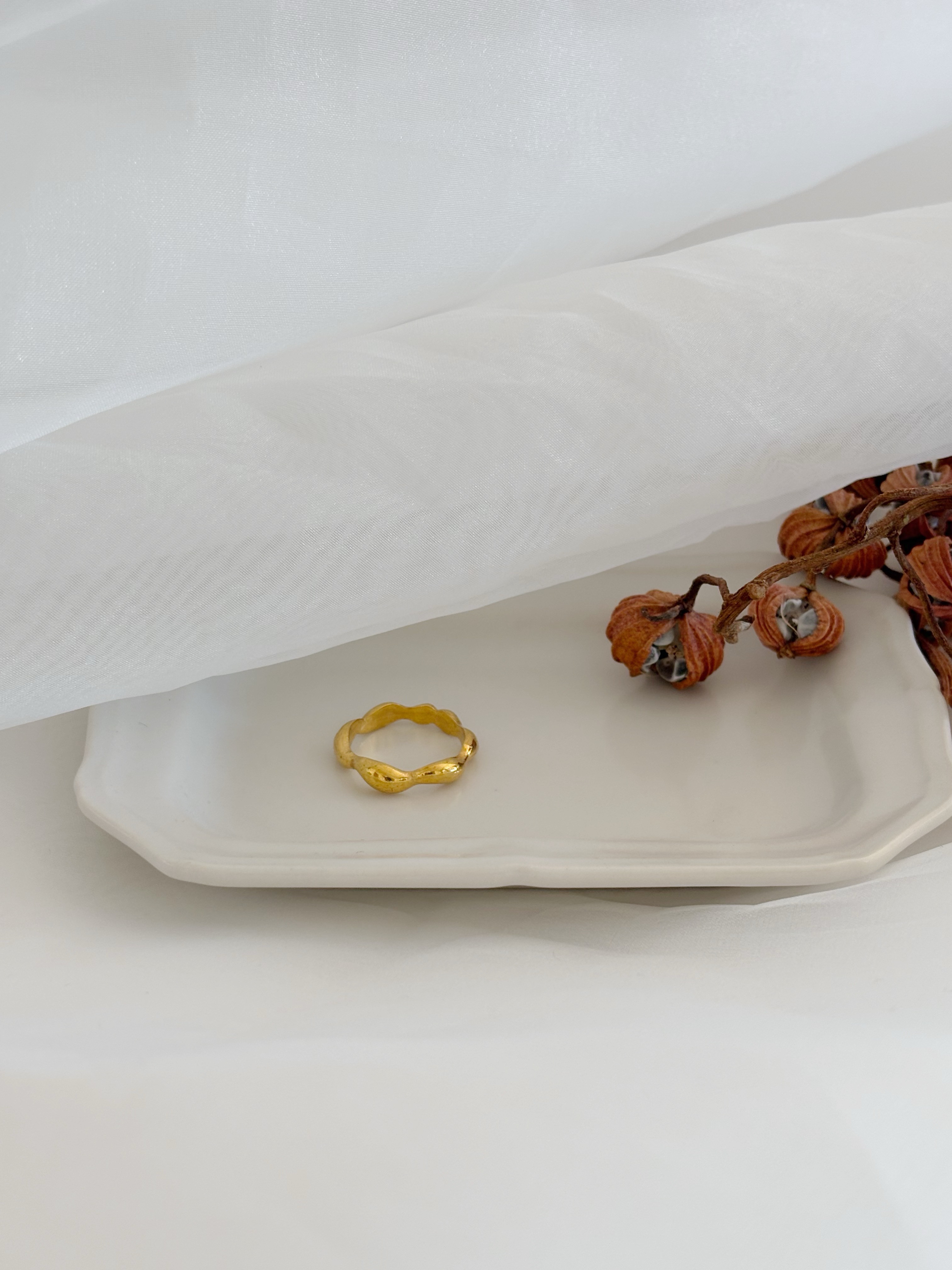 ［k18ゴールドコーティング］蝋 rou リング