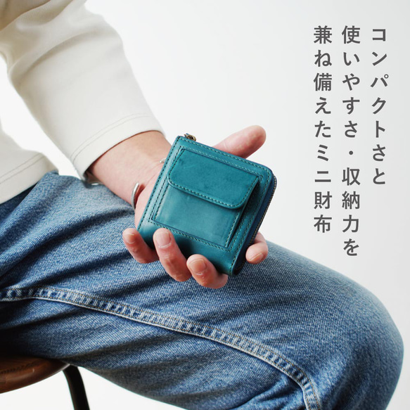 13☆ほぼ未使用/保管品☆モノグラム♪マルコ☆2つ折り財布★ポケットあり 出し入れしやすく大容量！ミニ財布／ペコスロウ ミニL字ファスナー財布