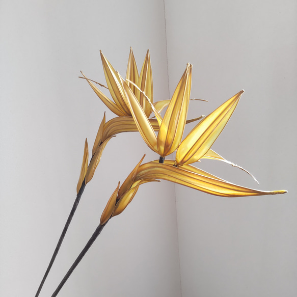 ストレリチア♡極楽鳥花♡ゴールド♡4本限定♡ディップアート