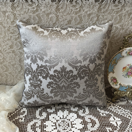 クッションカバー　【グレー】 光沢 シュニール 無地 クッションカバー ジンクグレー 50×50cm