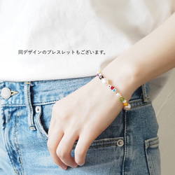 ミルフィオリ ガラスビーズモチーフと淡水パールのマンテルネックレス〈ゴールド〉 11枚目の画像