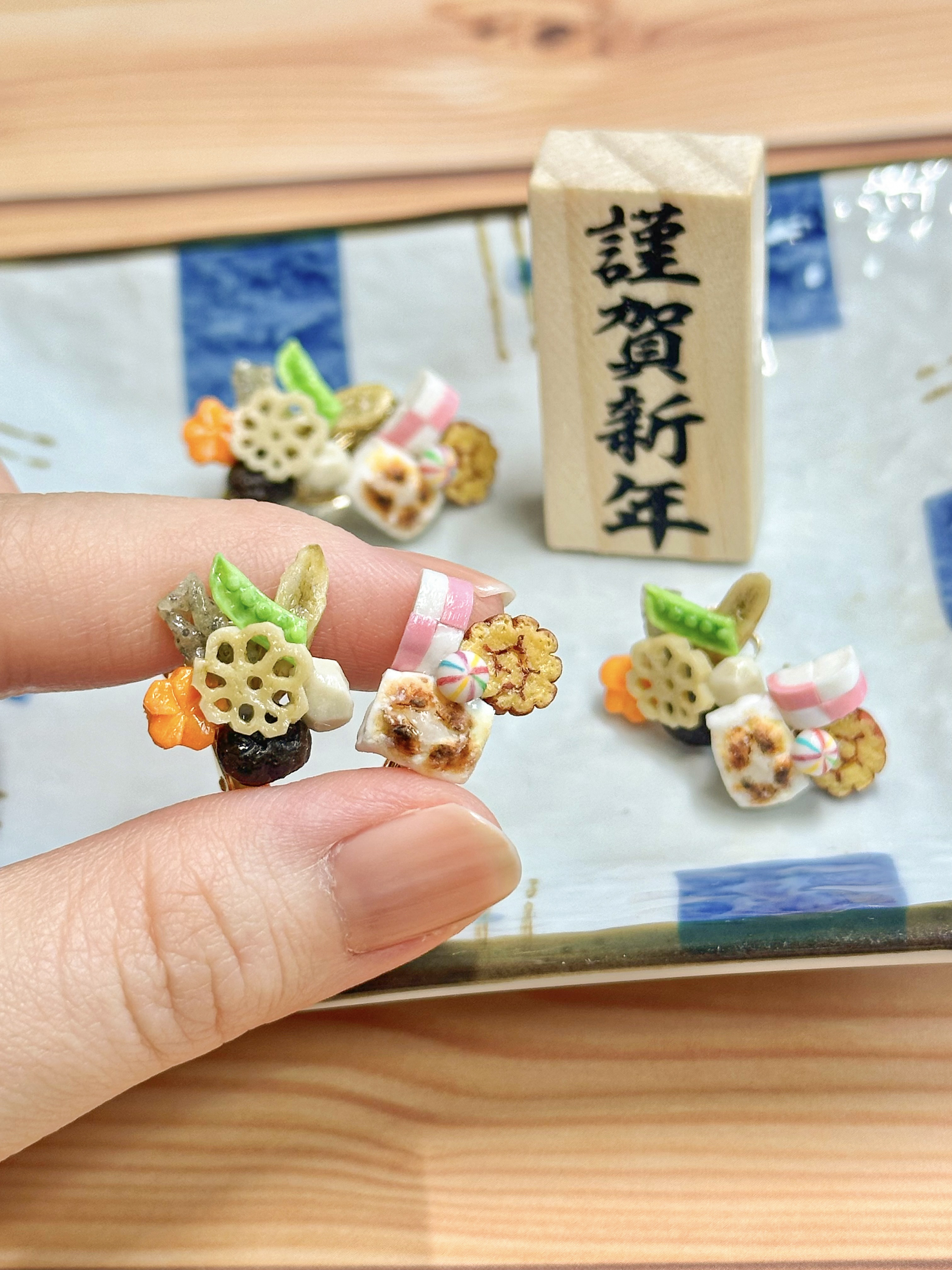 【ミニチュアおせち】お正月ピアス・イヤリング