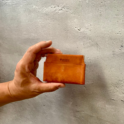 ほぼカードサイズなミニマム財布【8色展開】 キャッシュレス財布 極小ミニ財布 イタリアンレザー 財布 3枚目の画像