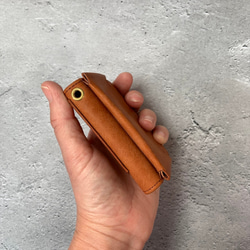 ほぼカードサイズなミニマム財布【8色展開】 キャッシュレス財布 極小ミニ財布 イタリアンレザー 財布 8枚目の画像