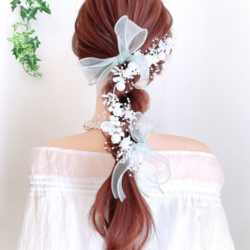 【限定品】 ヘアクリップ Uピン（ガーランドリボン ピンク） ロリィタ ヘアアクセサリー