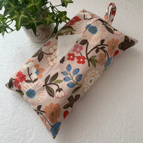 エコティッシュカバー☆マスクストッカー♪北欧風・色とりどりの草花♪4カラー 1枚目の画像