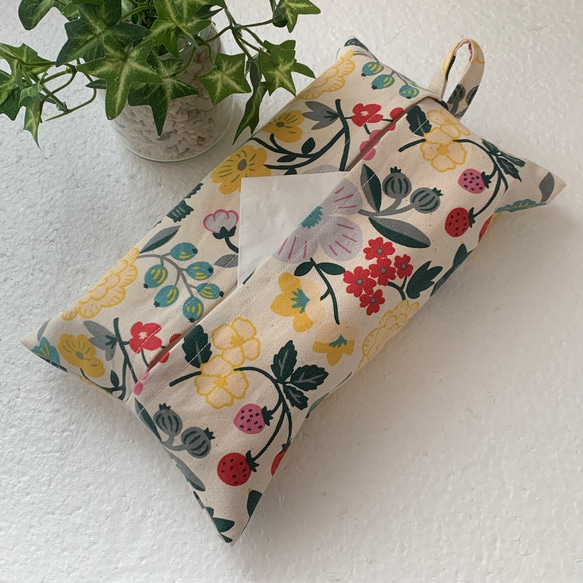 エコティッシュカバー☆マスクストッカー♪北欧風・色とりどりの草花♪4カラー 4枚目の画像