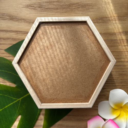 レジン 波紋 小物入れ 六角形 オーシャンアート 海アート 南国 サンゴ