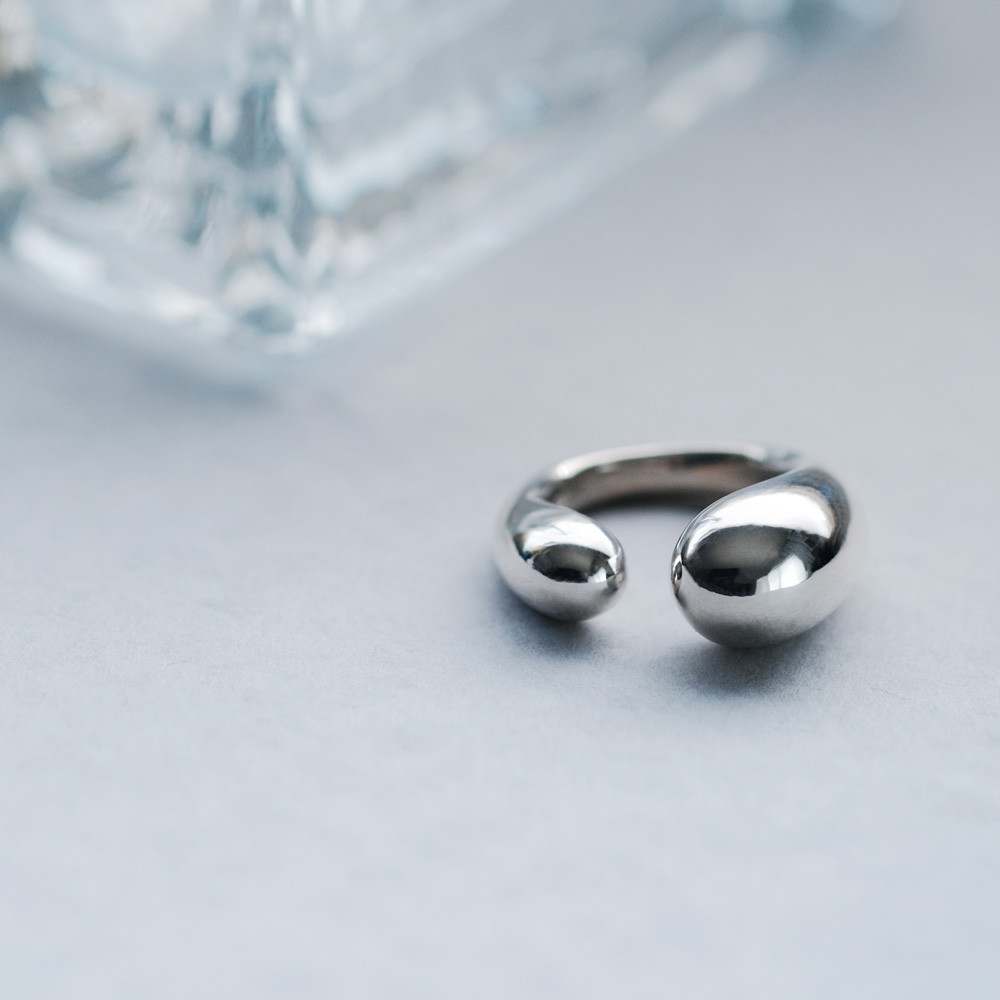 ダブル ドロップ オープン リング シルバー925