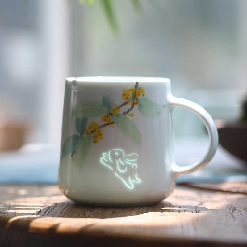 桂花奔月うさぎ、高級感マグカップ、誕生日プレゼント/結婚式プレゼント