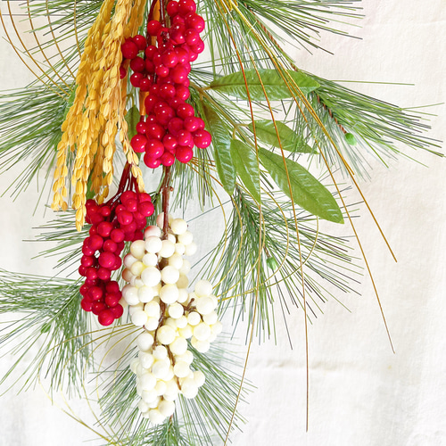 19.長野より正月飾りしめ縄松飾り注連なわリーススワッグ アマビエ