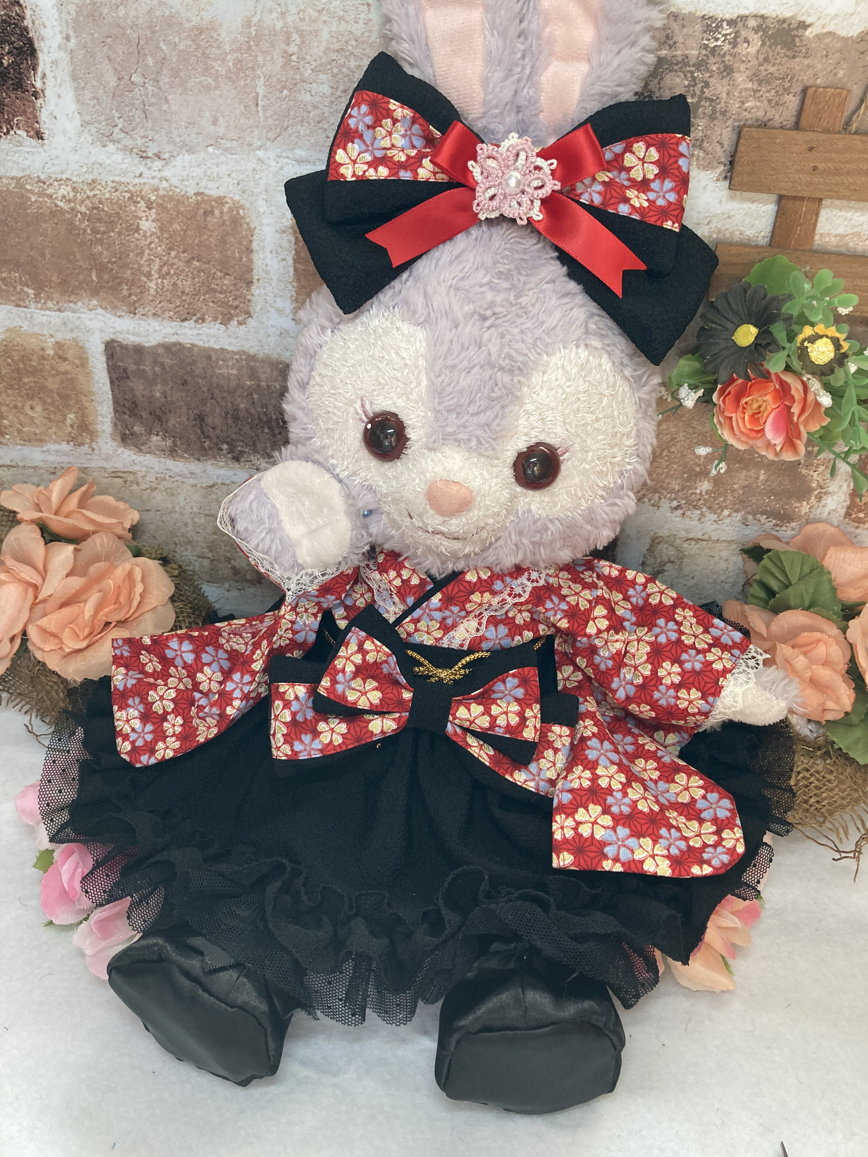 ステラルー  Sサイズ☆赤花柄　和着物ドレス６点コスチューム☆リーナベルも出品中