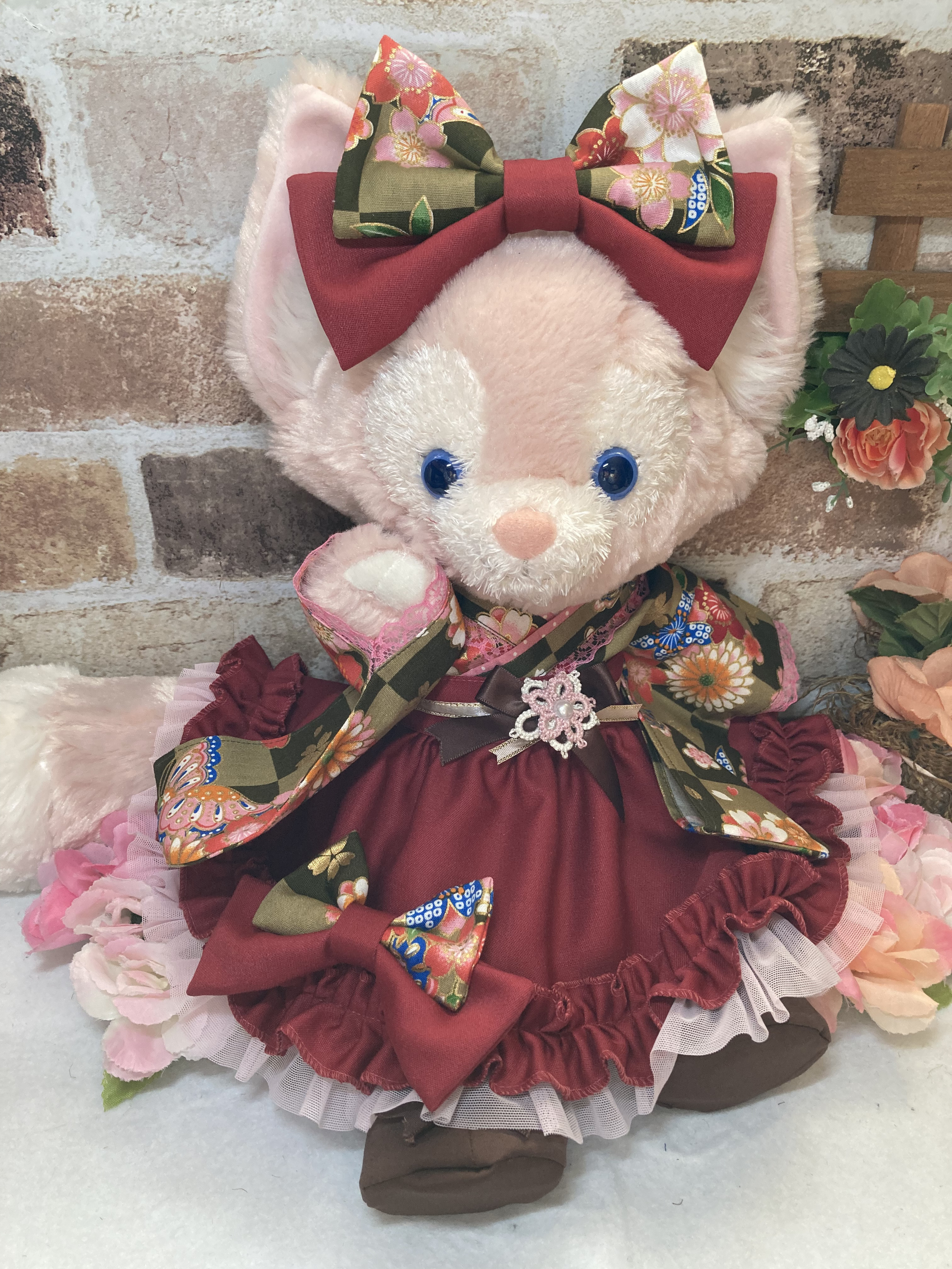 リーナベルSサイズ☆モスグリーン花柄　和着物ドレス６点コスチューム☆ステラルー も出品中 4,260円