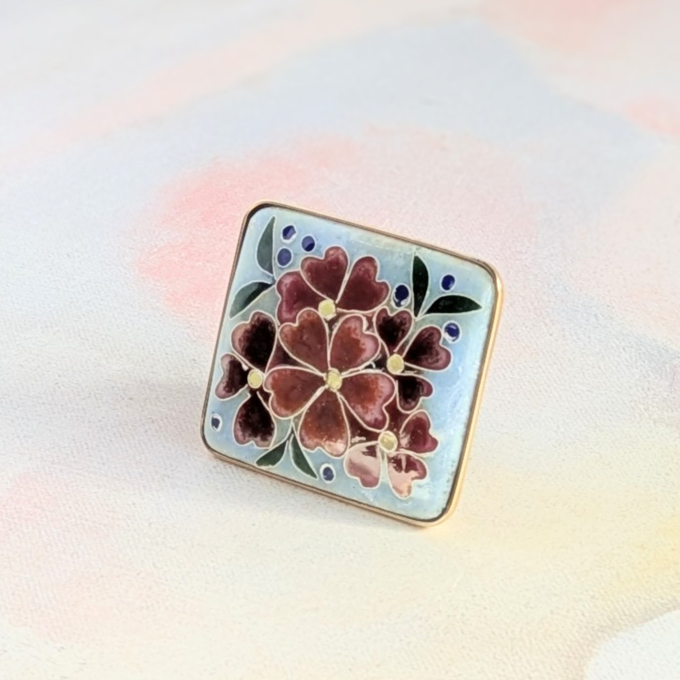 ＊一点限定＊ガーネットの花束【有線・銀張七宝、2wayブローチ】200『Creema限定』