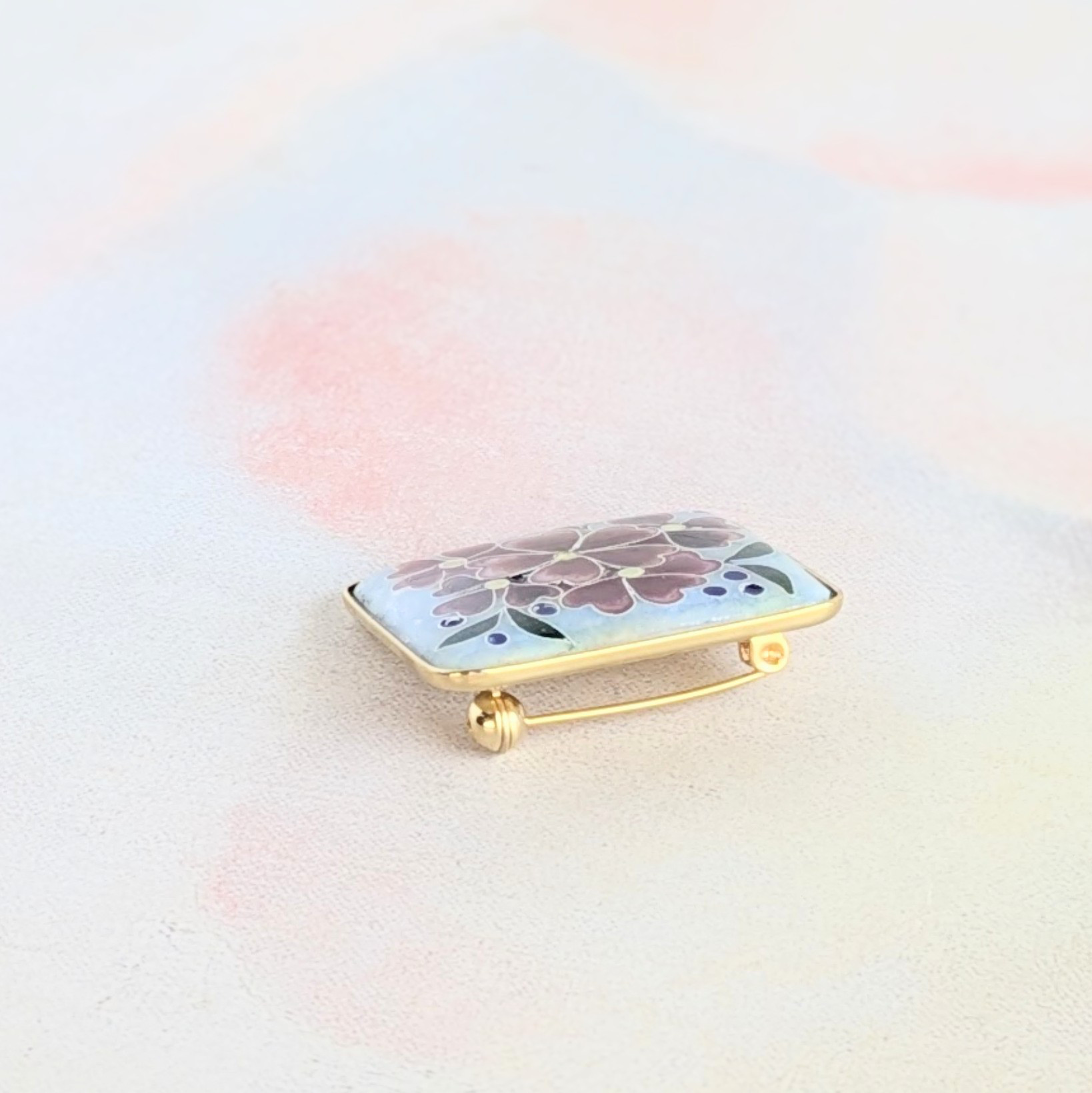 ＊一点限定＊ガーネットの花束【有線・銀張七宝、2wayブローチ】200『Creema限定』