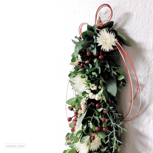 フレッシュユーカリと野ばらのガーランド /S45・M60 リース watano