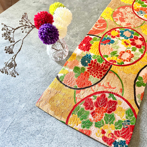 テーブルランナー♦️タペストリー(高級正絹袋帯リメイク)